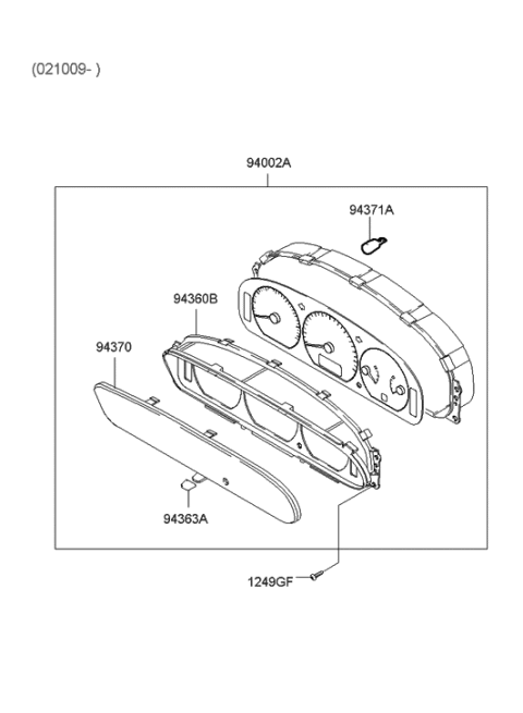 2022 Hyundai Elantra Cluster Assembly-Instrument(Mph) Diagram for 94004-39000