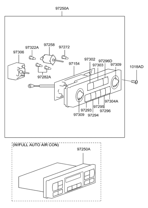 2022 Hyundai Elantra Air Conditioner Button Socket & Bulb Assembly Diagram for 97272-39000