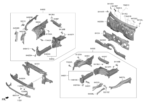 2023 Hyundai Genesis Electrified G80 CARRIER ASSY-FRONT END MODULE Diagram for 64101-JI000