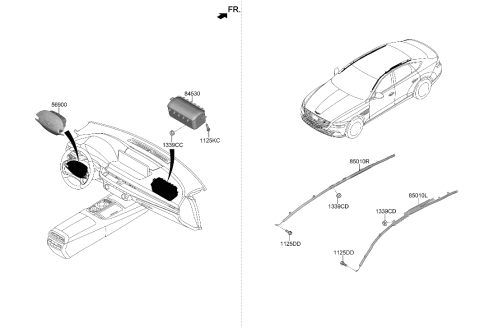 2023 Hyundai Genesis Electrified G80 MODULE ASSY-STRG WHEEL AIR BAG Diagram for 80100-T1000-GLW