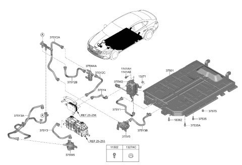 2023 Hyundai Genesis Electrified G80 High Voltage Battery System Diagram 1