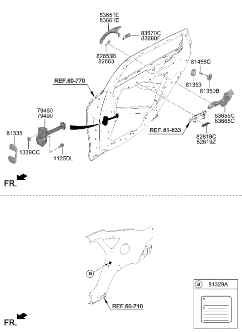 2023 Hyundai Genesis Electrified G80 Rear Door Locking Diagram