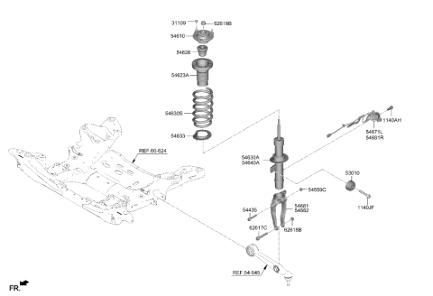 2023 Hyundai Genesis Electrified G80 SHOCK ABSORBER ASSY-FRONT,LH Diagram for 54605-JI550