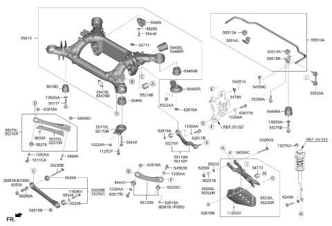 2023 Hyundai Genesis Electrified G80 BRACKET-STABILIZER BAR,RH Diagram for 55516-JI180