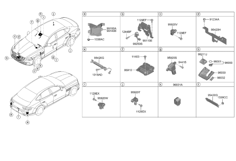 2023 Hyundai Genesis Electrified G80 MODULE ASSY-AIR BAG CONTROL Diagram for 95910-JI100