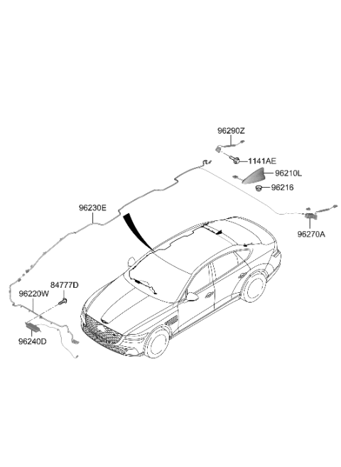 2023 Hyundai Genesis Electrified G80 Antenna Diagram