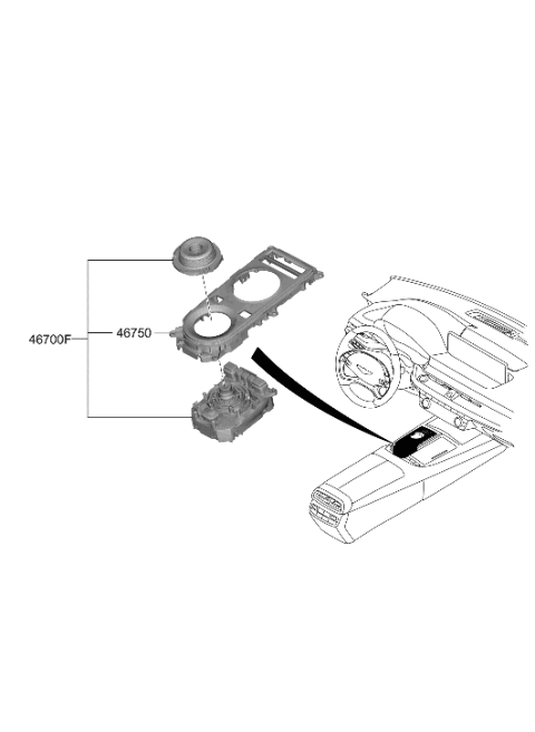 2023 Hyundai Genesis Electrified G80 INDICATOR ASSY-SHIFT LEVER Diagram for 46750-T1200