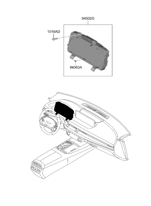 2023 Hyundai Genesis Electrified G80 CLUSTER ASSY-INSTRUMENT Diagram for 94011-JI010