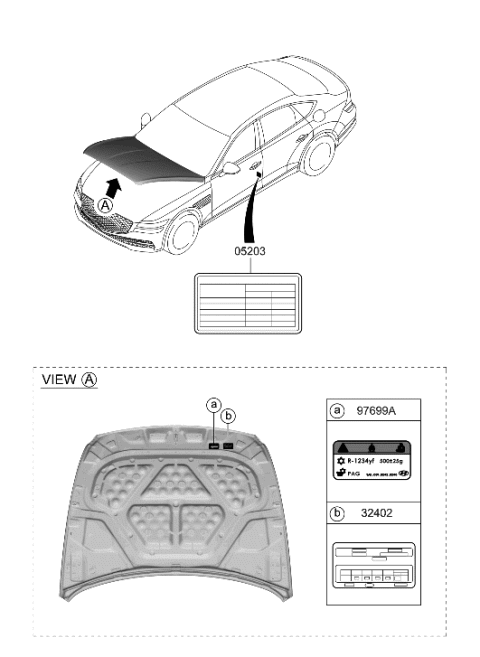 2018 Hyundai Accent LABEL-TIRE PRESSURE Diagram for 05203-JI200