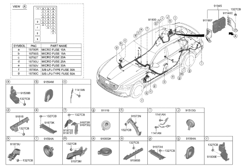 2018 Hyundai Accent Grommet Diagram for 91981-B1041