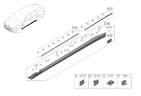 2023 Hyundai Genesis Electrified G80 MOULDING ASSY-SIDE SILL,LH Diagram for 87751-JI000