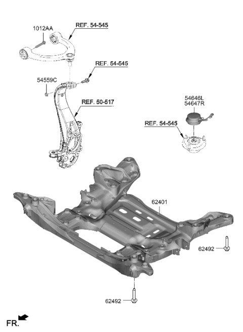 2023 Hyundai Genesis Electrified G80 CROSSMEMBER COMPL Diagram for 62405-JI500