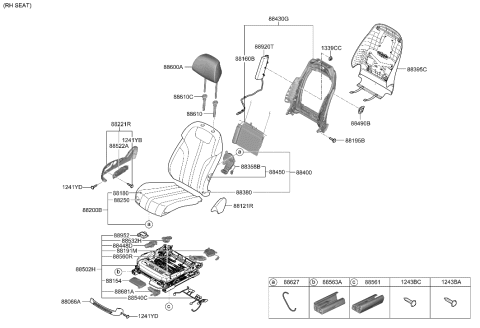 2023 Hyundai Genesis Electrified G80 Front Seat Diagram 1