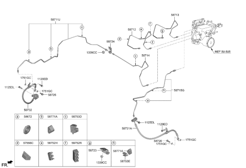 2023 Hyundai Genesis Electrified G80 HOSE-BRAKE FRONT,LH Diagram for 58731-JI000