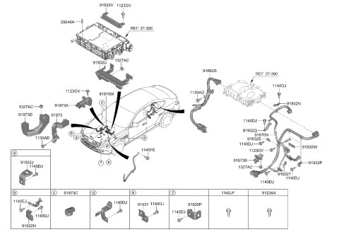 2023 Hyundai Genesis Electrified G80 Bracket-Wiring Mounting Diagram for 91931-B1160