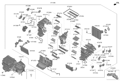 2023 Hyundai Genesis Electrified G80 EVAPORATOR ASSY Diagram for 97139-JI000