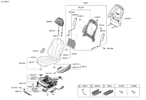 2023 Hyundai Genesis Electrified G80 CTR A/BAG MODULE-FR,LH Diagram for 80650-JI000