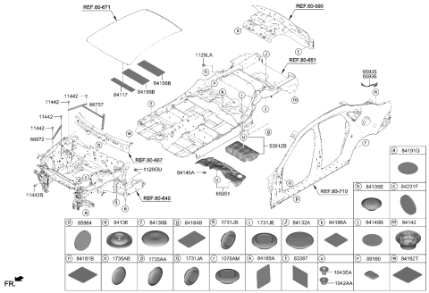 2023 Hyundai Genesis Electrified G80 Grommet-Rear Cushion Lock Diagram for 89101-3T000