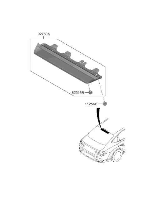 2023 Hyundai Genesis Electrified G80 High Mounted Stop Lamp Diagram