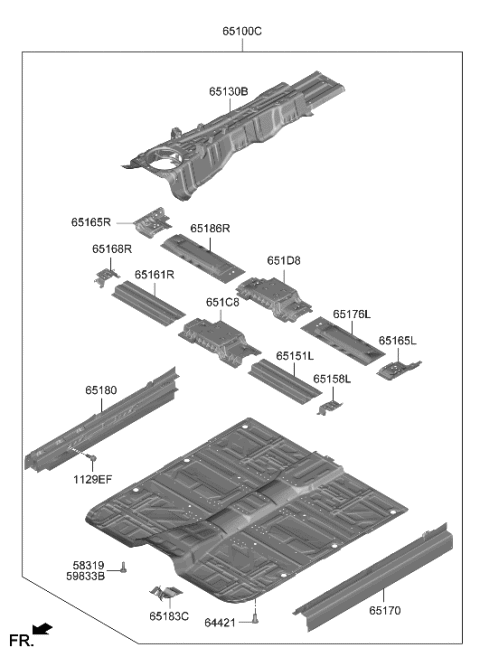 2023 Hyundai Genesis Electrified G80 Floor Panel Diagram 2