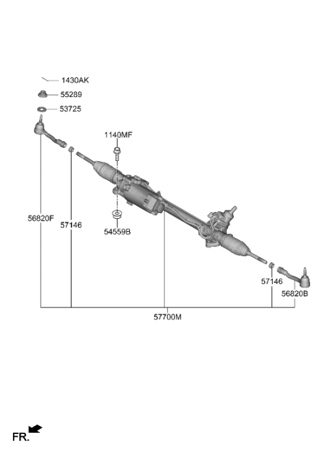 2023 Hyundai Genesis Electrified G80 Power Steering Gear Box Diagram