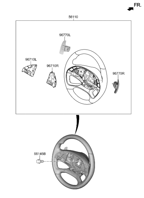 2023 Hyundai Genesis Electrified G80 WHEEL ASSY-STEERING Diagram for 56100-JI900-OWN