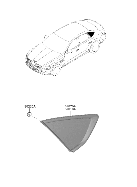 2023 Hyundai Genesis Electrified G80 Quarter Window Diagram