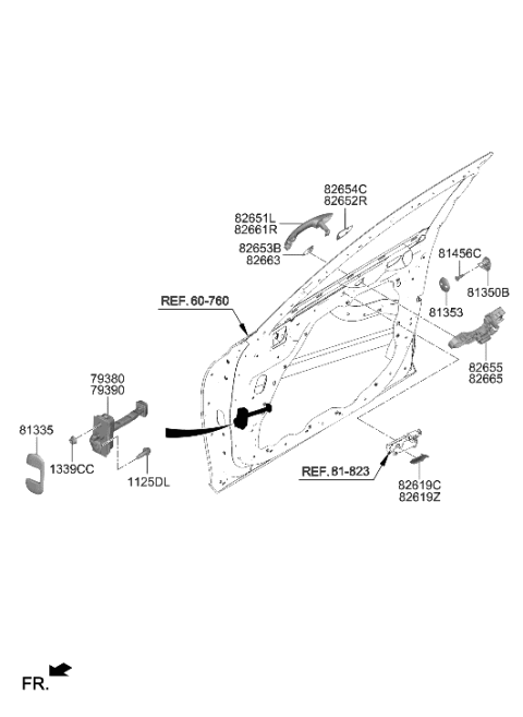 2023 Hyundai Genesis Electrified G80 Front Door Locking Diagram 1