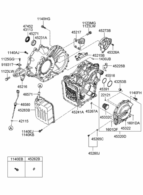 2006 Hyundai Santa Fe New Body Style - Produced After SEP.11.2006 (Korean) Auto Transmission Case Diagram 2