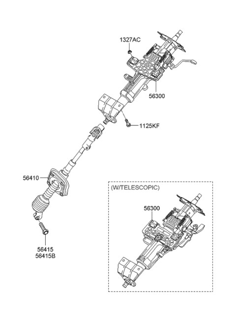 2006 Hyundai Santa Fe Steering Column & Shaft Diagram