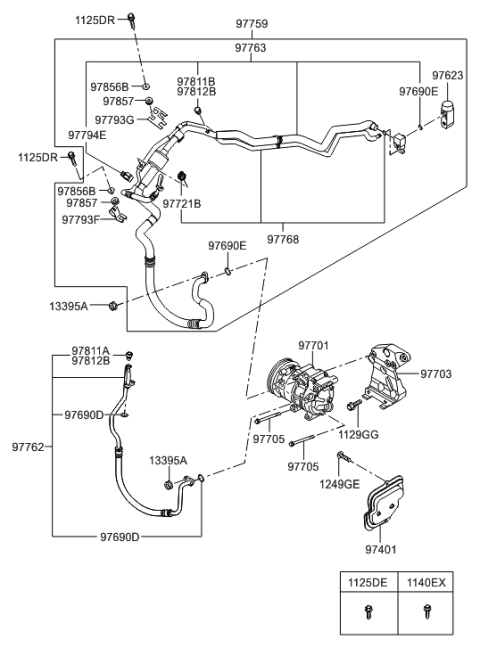 2006 Hyundai Santa Fe Hose & Tube Assembly Diagram for 97759-2B230