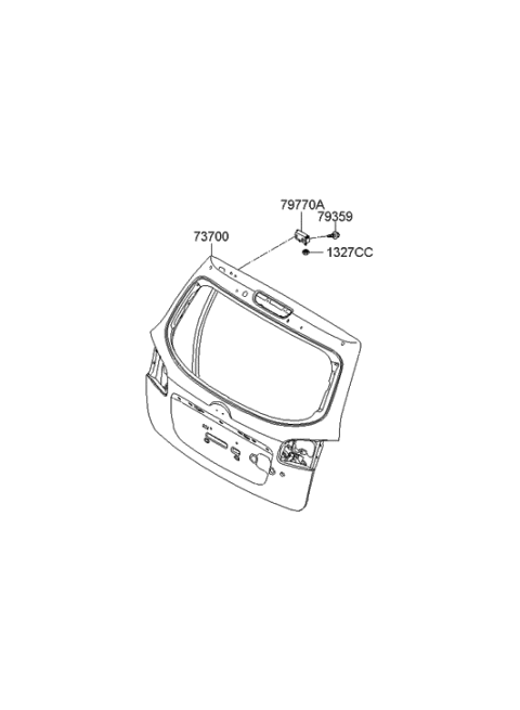 2020 Hyundai Santa Fe Hinge Assembly-Tail Gate Diagram for 79710-2B000