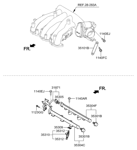 2006 Hyundai Santa Fe Bracket-Etc Diagram for 35101-3E300