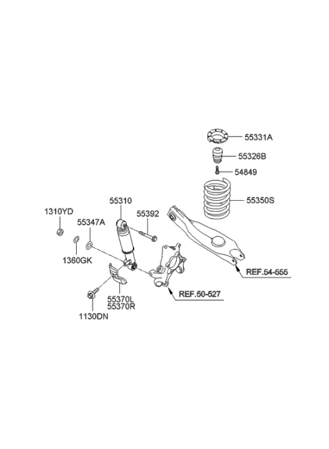 2020 Hyundai Santa Fe Spring-Rear Diagram for 55330-2B121