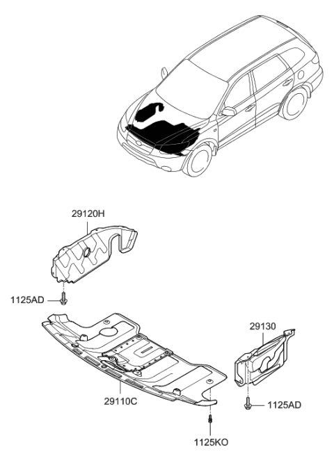 2006 Hyundai Santa Fe Under Cover Diagram
