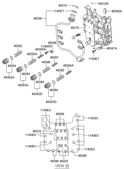 2006 Hyundai Santa Fe New Body Style - Produced After SEP.11.2006 (Korean) Transmission Valve Body Diagram 1