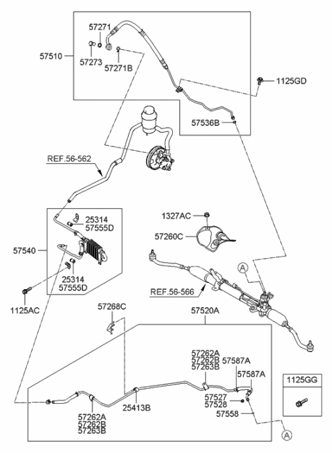 2006 Hyundai Santa Fe Power Steering Oil Line Diagram