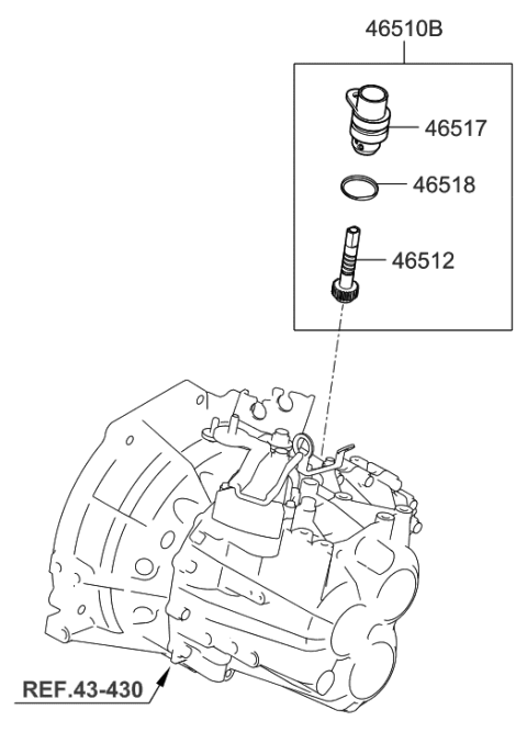 2006 Hyundai Santa Fe New Body Style - Produced After SEP.11.2006 (Korean) Speedometer Driven Gear-Manual Diagram