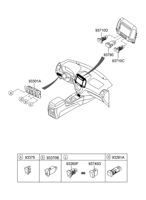 2020 Hyundai Santa Fe Part Diagram for 93710-2B001