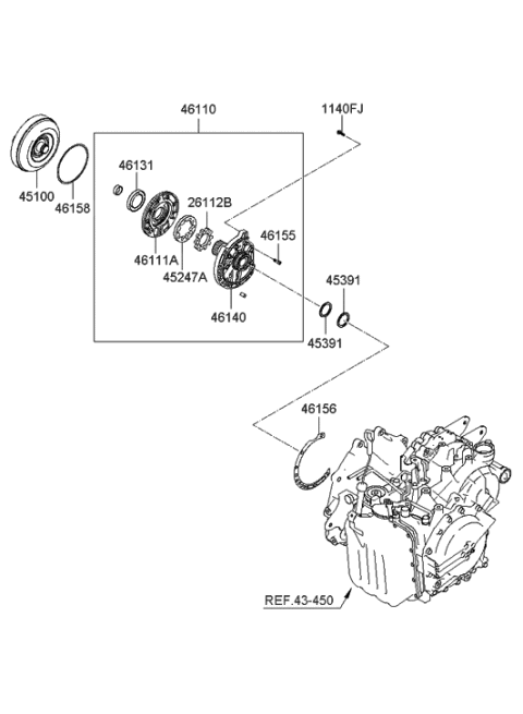 2006 Hyundai Santa Fe New Body Style - Produced After SEP.11.2006 (Korean) Oil Pump & TQ/Conv-Auto Diagram 2
