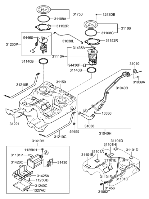 2006 Hyundai Santa Fe New Body Style - Produced After SEP.11.2006 (Korean) Fuel System Diagram 1