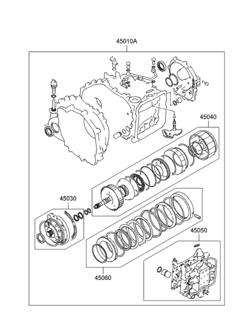 2006 Hyundai Santa Fe New Body Style - Produced After SEP.11.2006 (Korean) Transaxle Gasket Kit-Auto Diagram 2