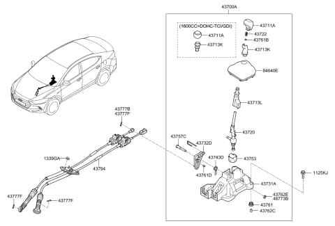 2018 Hyundai Elantra Skirt Diagram for 43713-1H150