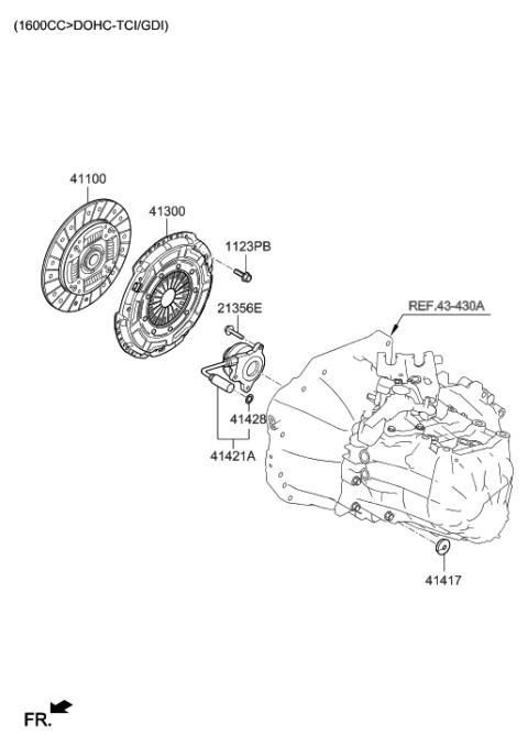 2016 Hyundai Elantra Korean made Clutch & Release Fork Diagram 3