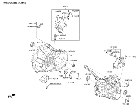 2018 Hyundai Elantra Transaxle Case-Manual Diagram 2