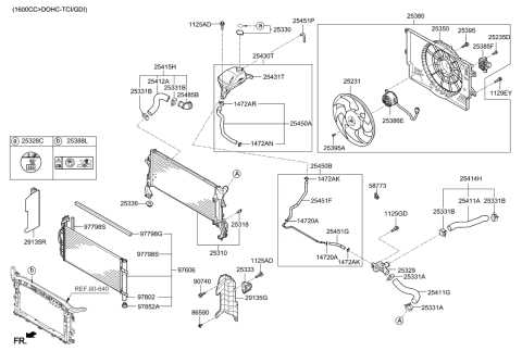 2002 Hyundai Tiburon Hose Assembly-Radiator,Upper Diagram for 25414-F2400