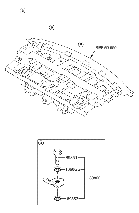 2017 Hyundai Elantra Korean made Child Rest Holder Diagram