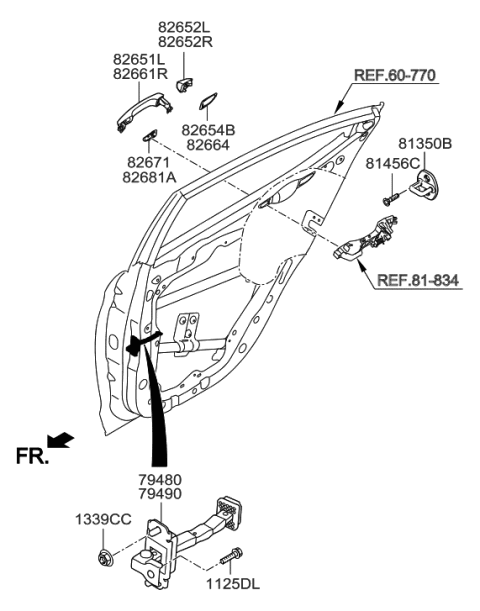 2017 Hyundai Elantra Cover-Front Door Outside Handle LH Diagram for 82652-F2050