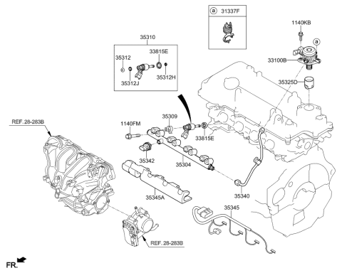 2018 Hyundai Elantra Throttle Body & Injector Diagram 1