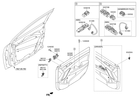 2002 Hyundai Tiburon Front Tweeter Speaker Assembly,Left Diagram for 96310-F2110